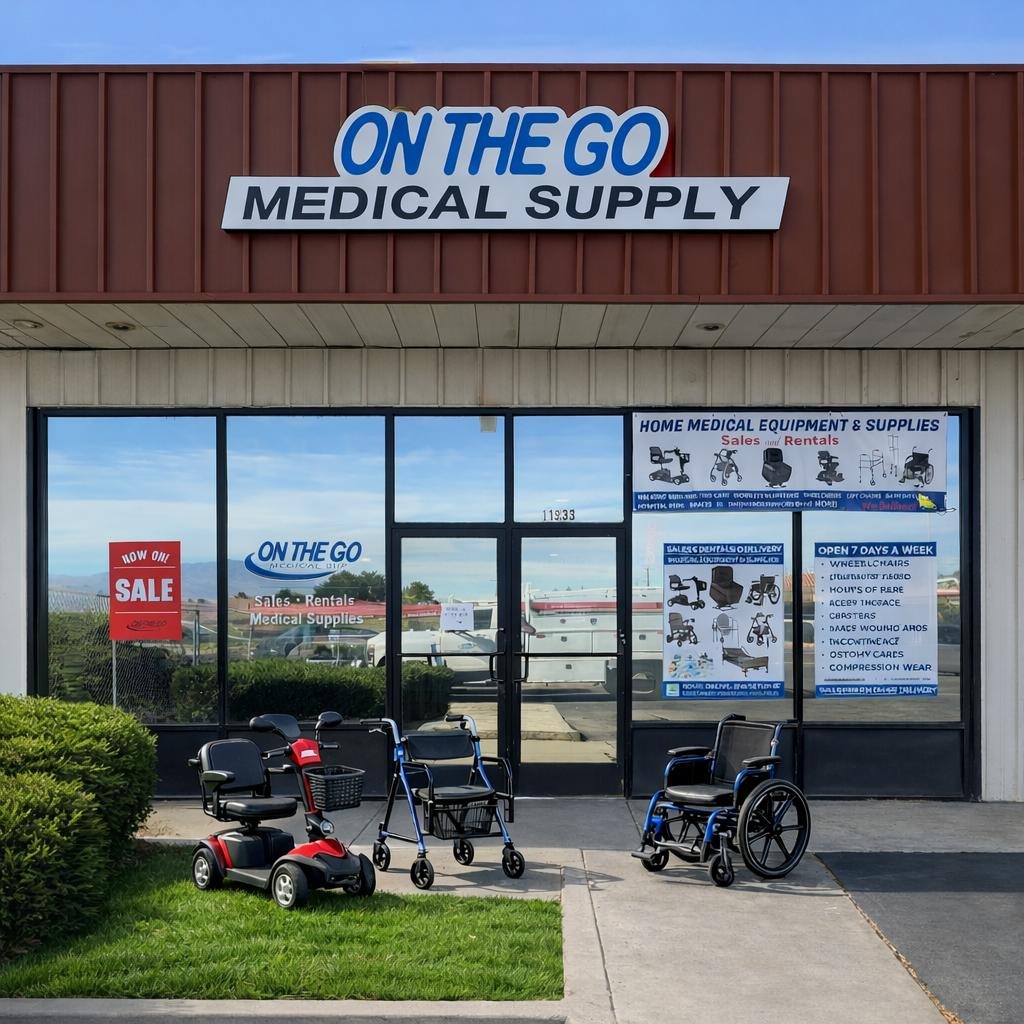 On The Go Medical Supply storefront — 11938 Hesperia Rd, Hesperia CA